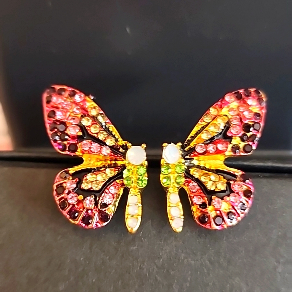 Butterfly Earrings Butterfly Earrings Simulated Gemstones